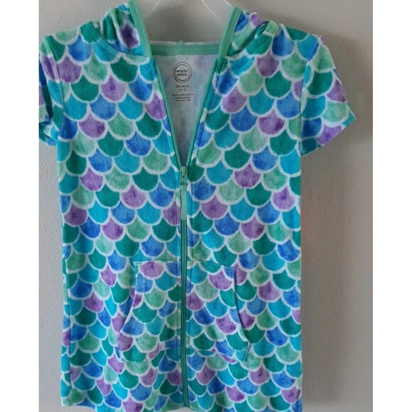 Girls Beach/ Pool Romper Hooded Terry Swimsuit Cover Up Size XS 4-5  NWT - Picture 1 of 7